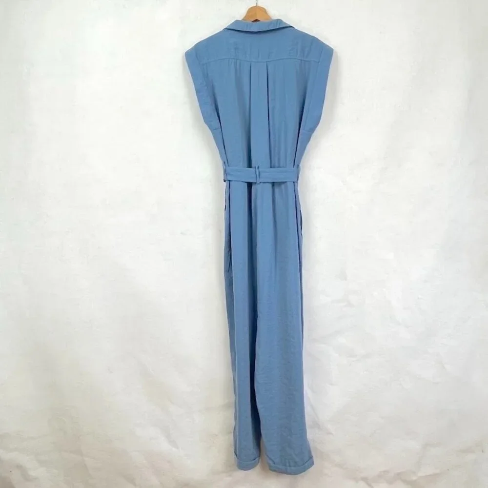 Zara Sleeveless Belted Jumpsuit Stylish Chic Preppy Coastal Boho Classy XL